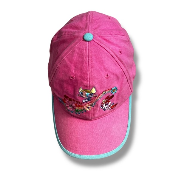Vintage Power Puff Girls Baseball Hat Embroidered Rainbow Pink Cartoon Network - Picture 6 of 9